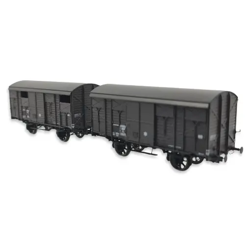 [REWB737] Set 2 Wagons ex-couverts primeurs 20T PLM REE Modèles WB737 - HO 1/87 - SNCF - EP III