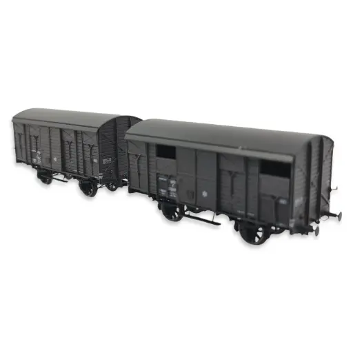 [REWB739] Set 2 Wagons ex-couverts primeurs 20T PLM REE Modèles WB739 - HO 1/87 - SNCF - EP III