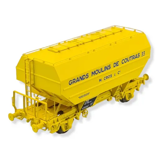 [REWB733] Wagon céréalier Grands Moulins de Coutras jaune - REE MODELES WB733 SNCF HO 1/87