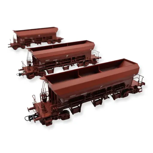 [REWB808] Set 3 wagons trémie F70 UAS REE Modèles WB808 - HO 1/87 - SNCF - EP V/VI