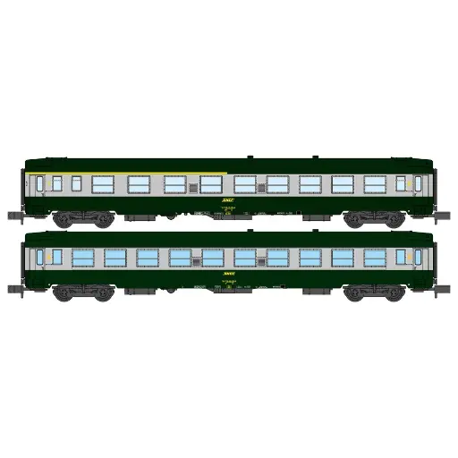 [RENW260] Set 2 voitures voyageurs UIC A4B5 & B10 - REE Modèles NW260 - N 1/160 - SNCF - EP IV