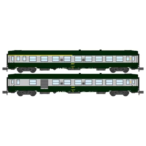 [RENW261] Set 2 voitures voyageurs UIC A4B5 & B5D - REE Modèles NW261 - N 1/160 - SNCF - EP IV
