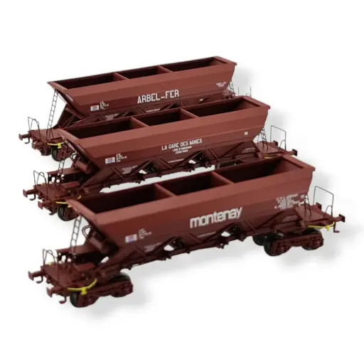[RENW266] Set de 3 Wagons Trémies EX - REE MODÈLES NW-266 - N 1/160 - SNCF - EP IV - DC