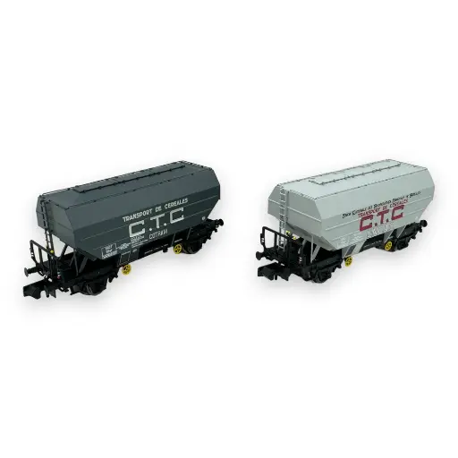 [RENW313] Set de 2 wagons céréaliers "C.T.C COTRAM" & "C.T.C UNCAC" - Ree Modèles NW-313 - N 1/160 - SNCF - Ep III - 2R