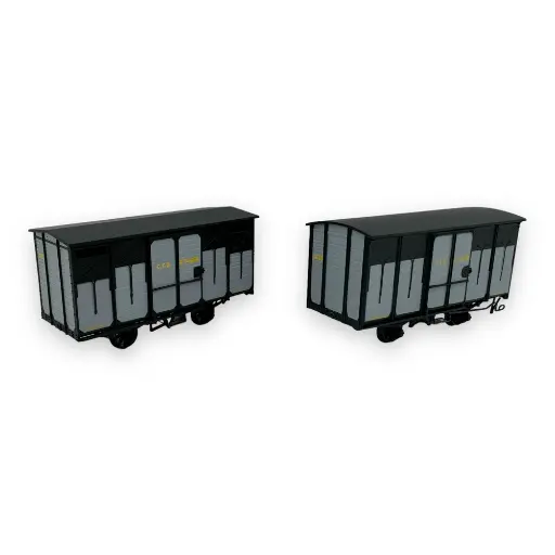 [REVM026] Set 2 wagons couverts - Ree Modèles VM-026 - HOe/HOm 1/87 - CFD - Ep III - 2R