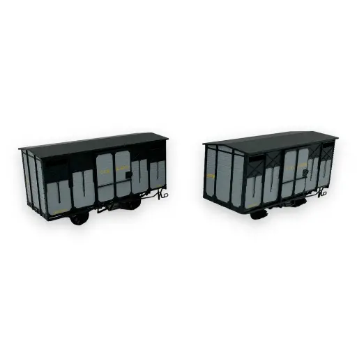 [REVM027] Set 2 wagons couverts - Ree Modèles VM-027 - HOe/HOm 1/87 - CFD - Ep III - 2R