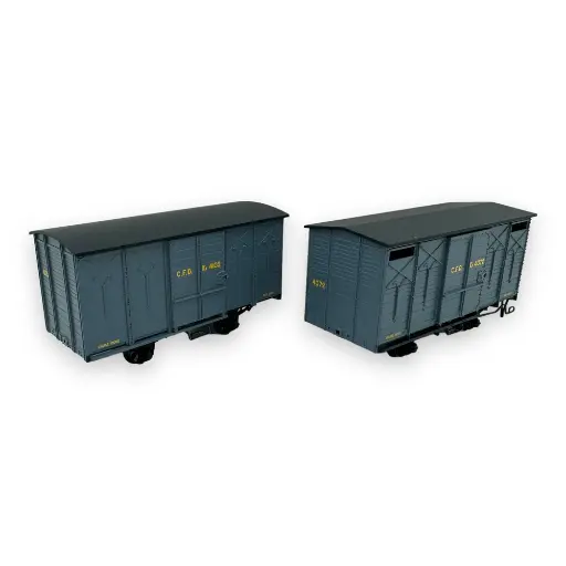 [REVM028] Set de 2 wagons couverts - Ree Modèles VM-028 - HO/HOe 1/87 - CFD - 2R