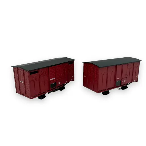 [REVM030] Set de 2 wagons couverts - Ree Modèles VM-030 - HOe/HOm 1/87 - SNCF - Ep III - 2R