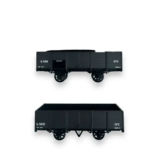 [REVM033] Set 2 wagons tombereaux Non Freinés - Ree Modèles VM-033 - HOe 1/87