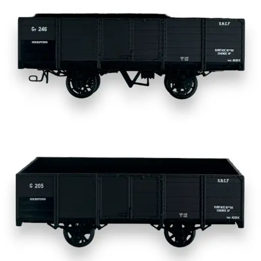 [REVM034] Set 2 wagons tombereaux - Ree Modèles VM-034 - HOm 1/87 - SNCF/CFD - Ep III - 2R