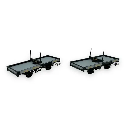 [REVM035] Set 2 wagons plats porte-grumes - Ree Modèles VM-035 - HOm 1/87 - CFD - Ep III - 2R