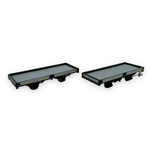 [REVM038] Set de 2 wagons plats - Ree Modèles VM-038 - HO 1/87 - CFD - Ep III - 2R