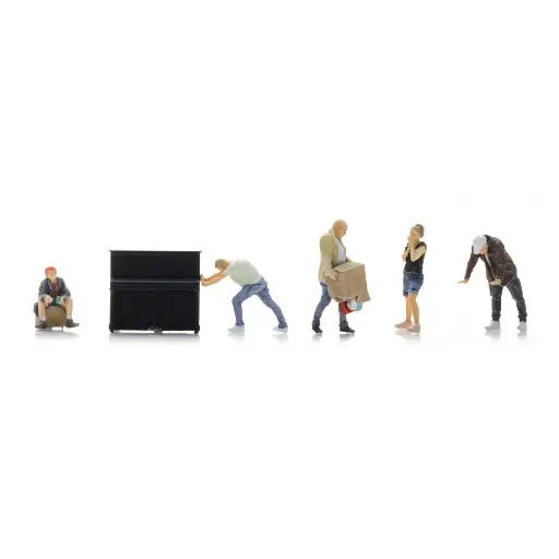 [AR5870099] Lot de 5 personnages - Déménageurs - ARTITEC 5870099 - HO 1/87