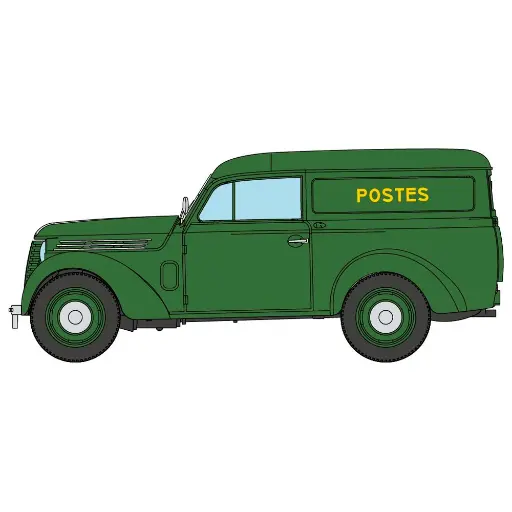 [RECB168] Voiture Renault JUVAQUATRE Fourgon Tôlé "LA POSTE" - REE MODELES RECB168 - VERT - HO 1/87