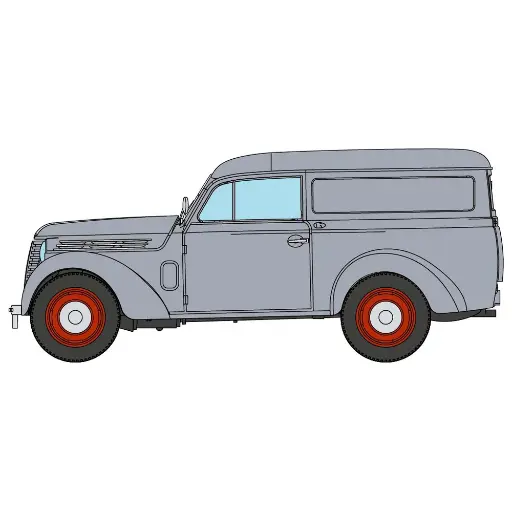 [RECB170] Voiture Renault JUVAQUATRE Fourgon Tôlé - REE MODELES RECB170 - GRIS - HO 1/87