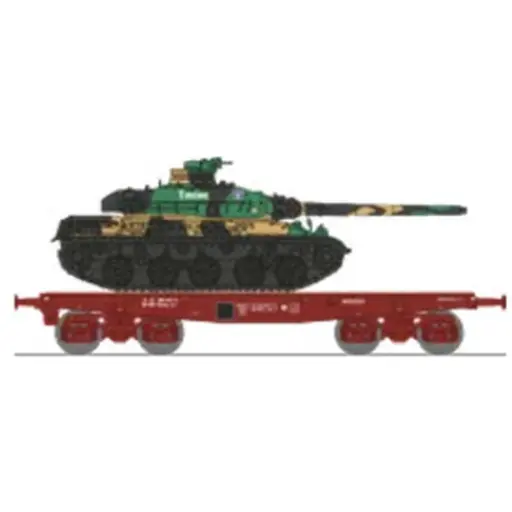 [REWBA033] Wagon porte-char SSym46 + char amx-30 "Turenne" 1DB 1RC - Ree Modèles WBA033 - HO 1/87 - SNCF - Ep IV - 2R