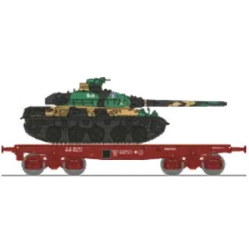 [REWBA036] Wagon porte-char SSym46 + char amx-30 "Ulm" 1DB 1RC - Ree Modèles WBA036 - HO 1/87 - SNCF - Ep IV - 2R