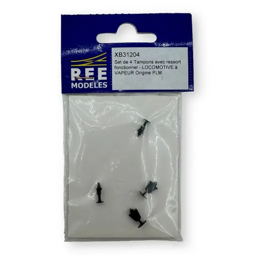 [REXB31204] Set de 4 tampons à ressort pour locomotive à vapeur PLM - REE XB31204 - HO 1/87