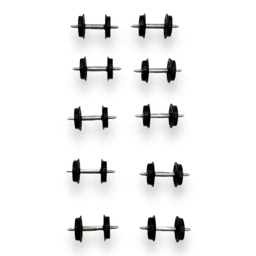[REVMESSIEUHOE] Set de 10 essieux pour wagons avec roues à rayons - REE Modèles VMESSIEUHOE - Echelle HOe