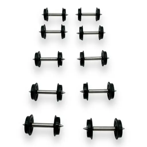 [REVMESSIEUHOM] Set de 10 essieux pour wagons avec roues à rayons  - REE Modèles VMESSIEUHOM - Echelle HOm