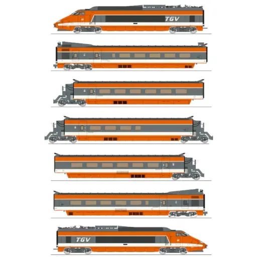 [RETGV004S] TGV PSE Rame Origine n°16 "record du monde" - Ree Modèles TGV004S - HO 1/87 - SNCF - Ep IV - Digital sound - 2R