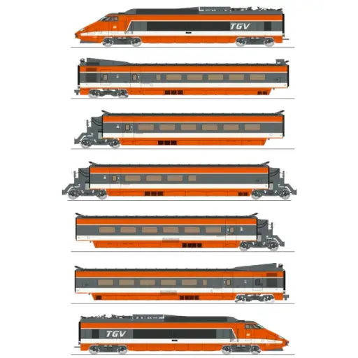[RETGV004SAC] TGV PSE Rame Origine n°16 "record du monde" - Ree Modèles TGV004SAC - HO 1/87 - SNCF - Ep IV - Digital sound - 3R