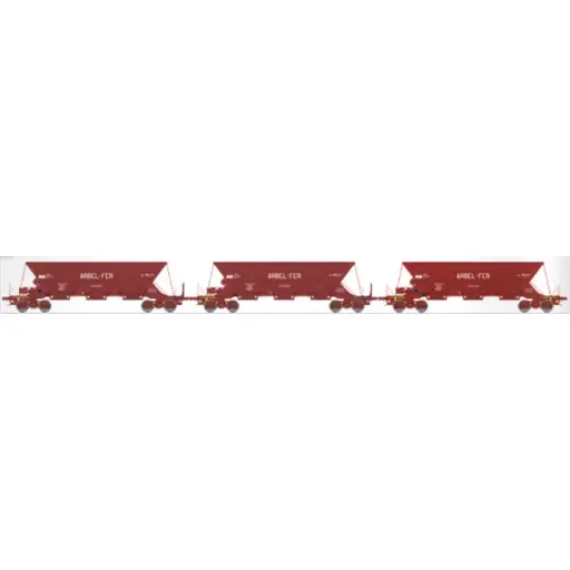 [REWB859] Set de 3 wagons trémies ex type 1 et type 2 « Arbel-Fer » - Ree Modèles WB859 - HO 1/87 - SNCF - Ep IV - 2R