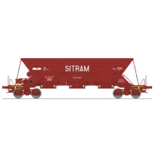 [REWB863] Wagon trémie ex type 1 « SITRAM » - Ree Modèles WB863 - HO 1/87 - SNCF - Ep IV - 2R