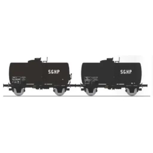[REWB868] Set de 2 wagons citernes pétrole SGHP - Ree Modèles WB868 - HO 1/87 - SNCF - Ep III - 2R