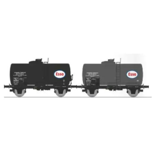 [REWB870] Set de 2 wagons citernes pétrole ESSO - Ree Modèles WB870 - HO 1/87 - SNCF - Ep III - 2R