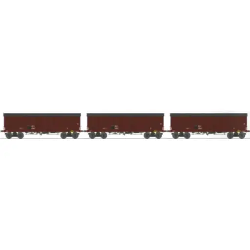 [REWB910] Set de 3 wagons tp couverts pour primeurs 4 portes - Ree Modèles WB910 - HO 1/87 - SNCF - Ep III - 2R