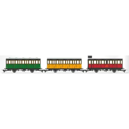 [REVM040] Set de 3 voitures voyageurs « Cage à poule » train touristique du Vivarais - Ree Modèles VM040 - HOe/HOm 1/87 - CFD - Ep II/III - 2R