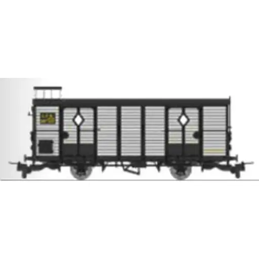 [REVM048] Wagon fourgon gris clair, ferrures noires, N°2613 - Ree Modèles VM048 - HOe/HOm - CFD - Ep II/III - 2R