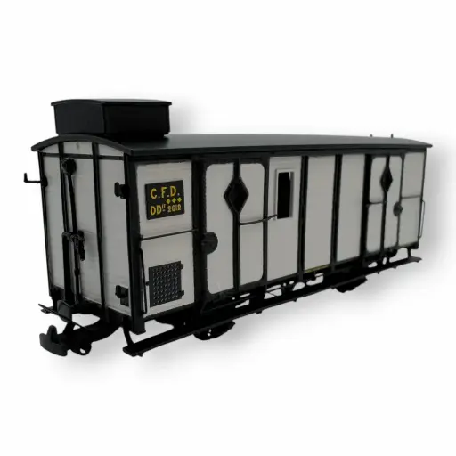 [REVM050] Wagon fourgon gris clair, ferrures noires, N°2612 avec cheminée - Ree Modèles VM050 - HOe/HOm - CFD - Ep III/IV - 2R