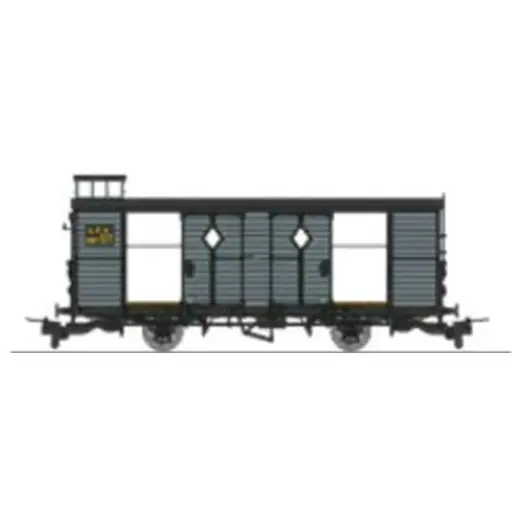 [REVM051] Wagon fourgon gris bleu, ferrures noires, N°2611 ( Train Touristique Vivarais – 4 portes ouvertes ) - Ree Modèles VM051 - HOe/HOm - CFV - 2R