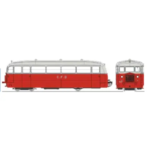 [REVM056S] Autorail De Dion type NC Charentes & Deux-Sèvres N°305, 2 phares, rouge/gris perle, toit gris - Ree Modèles VM056S - HOe/HOm 1/87 - CFD - Ep II/III - Digital sound - 2R