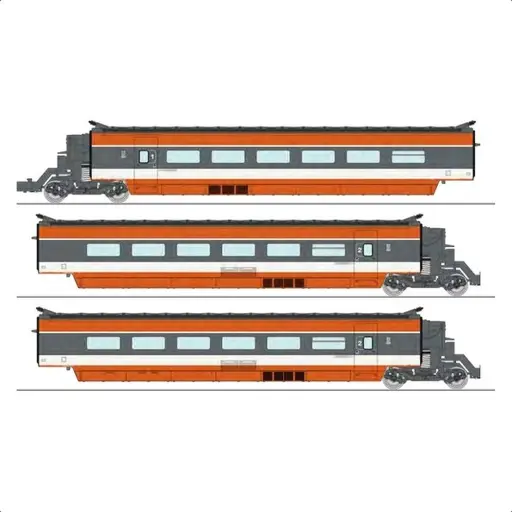 [RETGV009] TGV Rame TRI-COURANT avec suspension à ressorts N°110 CFF - 3 éléments - Ree Modèles TGV009 - SNCF - HO 1/87 - EP. IV - 2R