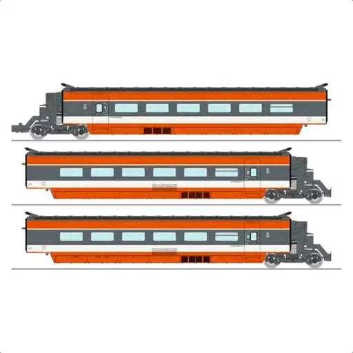 [RETGV009SAC] TGV Rame TRI-COURANT avec suspension à ressorts N°110 CFF - 3 éléments - Ree Modèles TGV009SAC - SNCF - HO 1/87 - EP. IV - 3R