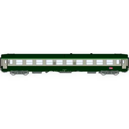 [REVB493] Voiture voyageurs UIC B10 Vert / Gris Logo CARMILLON Cartouche Corail - Ree Modèles VB493 - SNCF - HO 1/87 - EP. VI - 2R