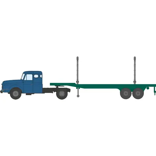 [RECB193] Camion Willeme Tracteur couchette + Remorque transport de Grumes - Ree Modèles CB193 - HO 1/87