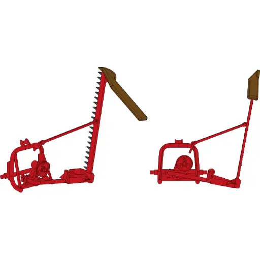 [RECB185] Charrue et herse Lame de coupe pour faucher l’herbe – Position transport - Ree Modèles CB185 - HO 1/87