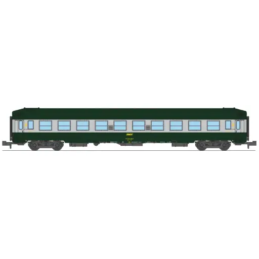 [RENW345] Voiture couchettes UIC B9c9x, toit haut, livrée C160 vert-alu - Ree Modèles NW345 - N 1/160 - SNCF - Ep IV - 2R