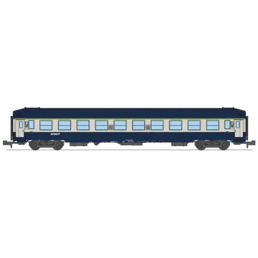 [RENW353] Voiture couchettes UIC B9c9x, toit haut, livrée TEN, logo "nouille" - Ree Modèles NW353 - N 1/160 - SNCF - Ep IV-V - 2R