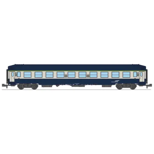 [RENW355] Voiture couchettes UIC B9c9x, toit haut, livrée TEN, logo "casquette" - Ree Modèles NW355 - N 1/160 - SNCF - Ep V-VI - 2R
