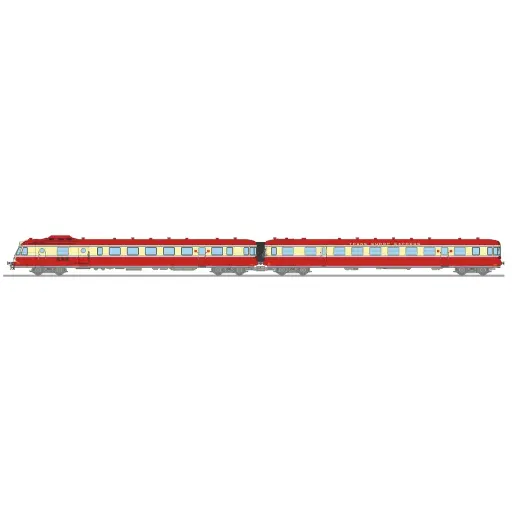 [RENW356] RGP 1 rouge TEE X 2777 + remorque XR 7777 avec 3ème phare - Ree Modèles NW356 - N 1/160 - SNCF - Ep III - Analogique - 2R