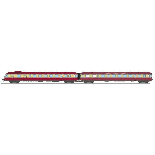 [RENW357S] Autorail RGP 1 rouge TEE, X 2774 + remorque XR 7774, 2 phares avec fanaux d'angle - Ree Modèles NW357S - N 1/160 - SNCF - Ep III -Digital sound - 2R