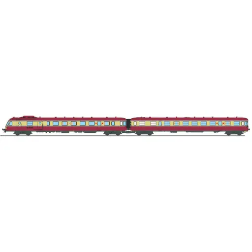 [RENW358S] Autorail RGP 1 rouge, X 2775 + remorque XR 7775, 2 phares avec fanaux d'angle - Ree Modèles NW358S - N 1/160 - SNCF - Ep III - Digital sound - 2R