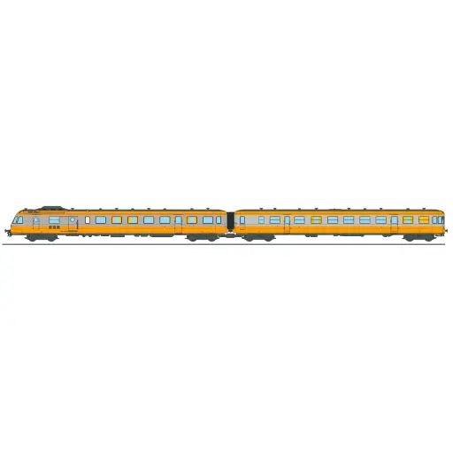 [RENW360S] Autorail RGP 1 orange et gris métallisé, XBD 2724 + remorque XRABx 7724 - Ree Modèles NW360S - N 1/160 - SNCF - Ep IV - Digital sound - 2R
