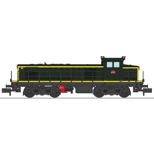 [RENW363] Locomotive diesel BB 63792, livrée vert 301, plaques en relief - Ree Modèles NW363 - N 1/160 - SNCF - Ep III-IV - Analogique - 2R