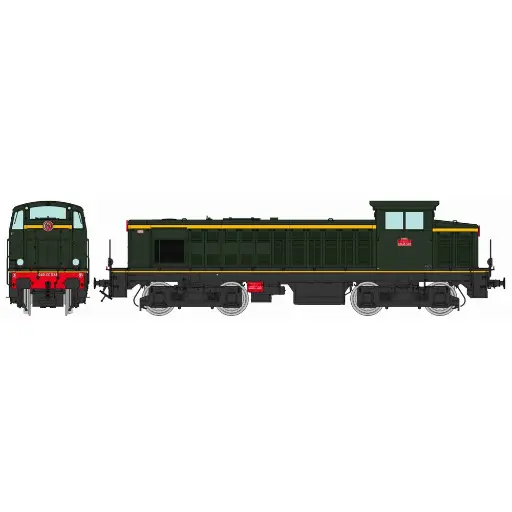 [REJM017] Locomotive diesel 040 DE 528 livrée d'origine, plaques en relief, (Rouen – Le Havre) Ouest - Ree Modèles JM017 - HO 1/87 - SNCF - Ep III - Analogique - 2R